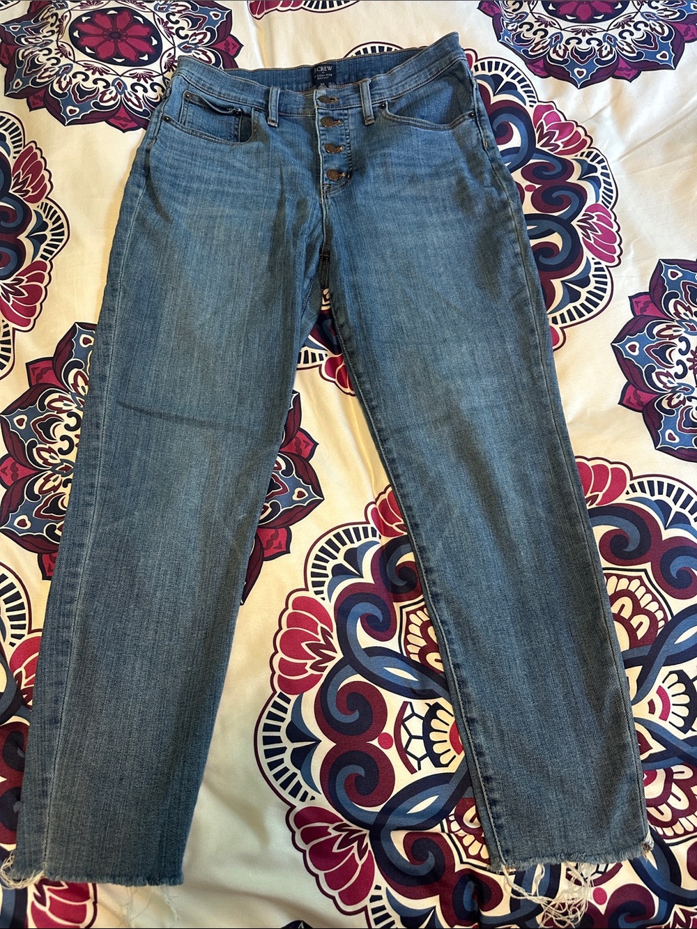 J. Crew High-Rise Skinny Jeans in Light Wash Blue